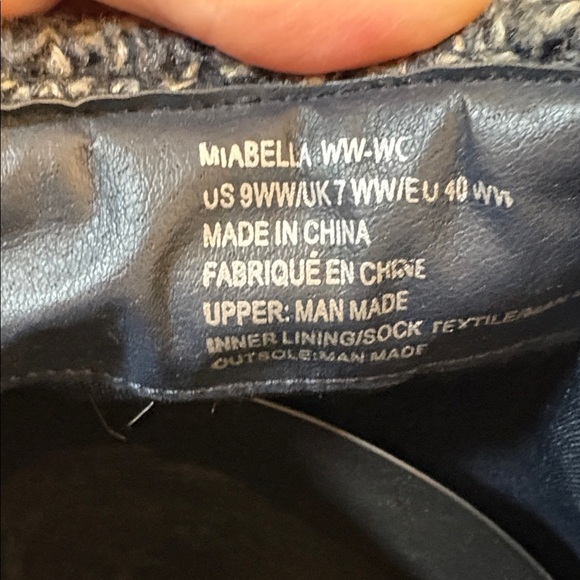 Just Fab Dark Navy Blue Winter Boots with sweater Trim Wide calf size 9 - Picture 8 of 10